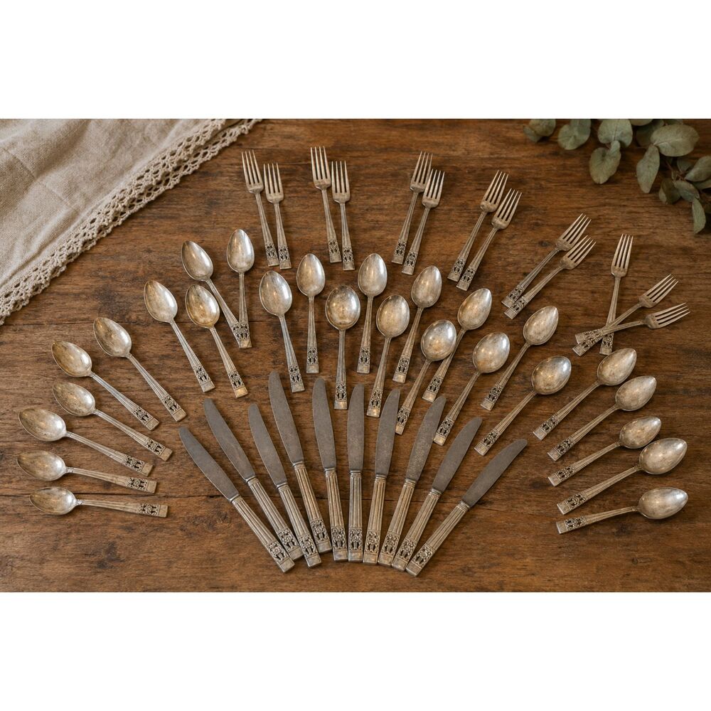 Vintage Community Silverplate 57 Pieces Floral Pattern Estate Silverware